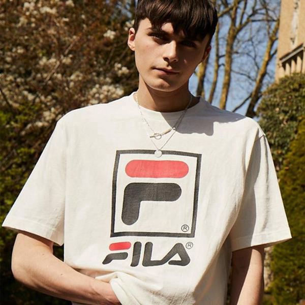 Fila Stacked Logo S/S Women's T-Shirts - White,NZ 754-39578